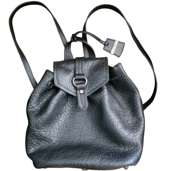 A. Bellucci Italy black leather drawstring backpack A. Bellucci Italy black leather drawstring backpack